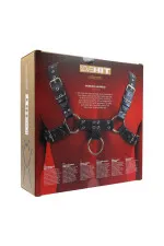 Harnais de poitrine pour homme en cuir vegan avec anneau pour laisse