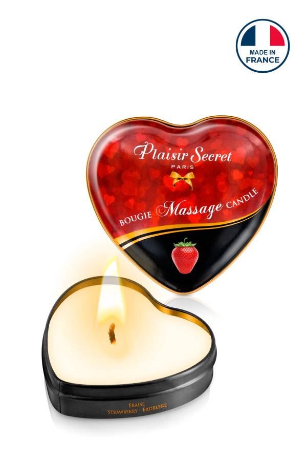 Mini bougie fraise comestible pour massage Plaisir Secret