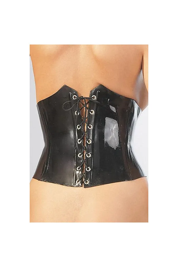 Serre taille en latex avec agraphes et laçets au dos