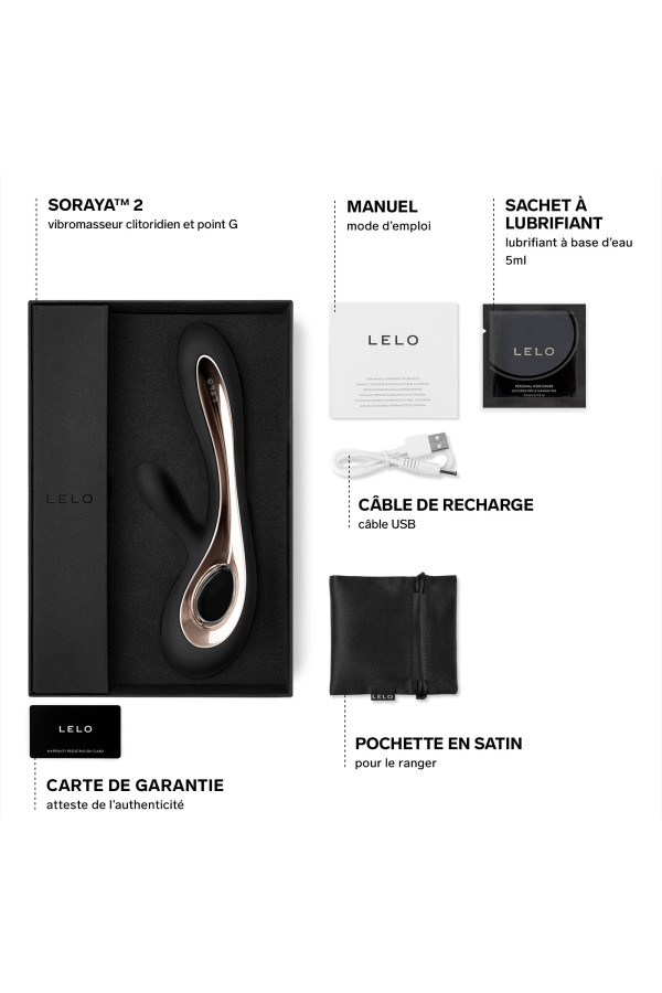 Vibromasseur rabbit Lelo Soraya 2 USB Noir