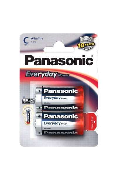 Pack de 2 piles LR14 alcaline Panasonic