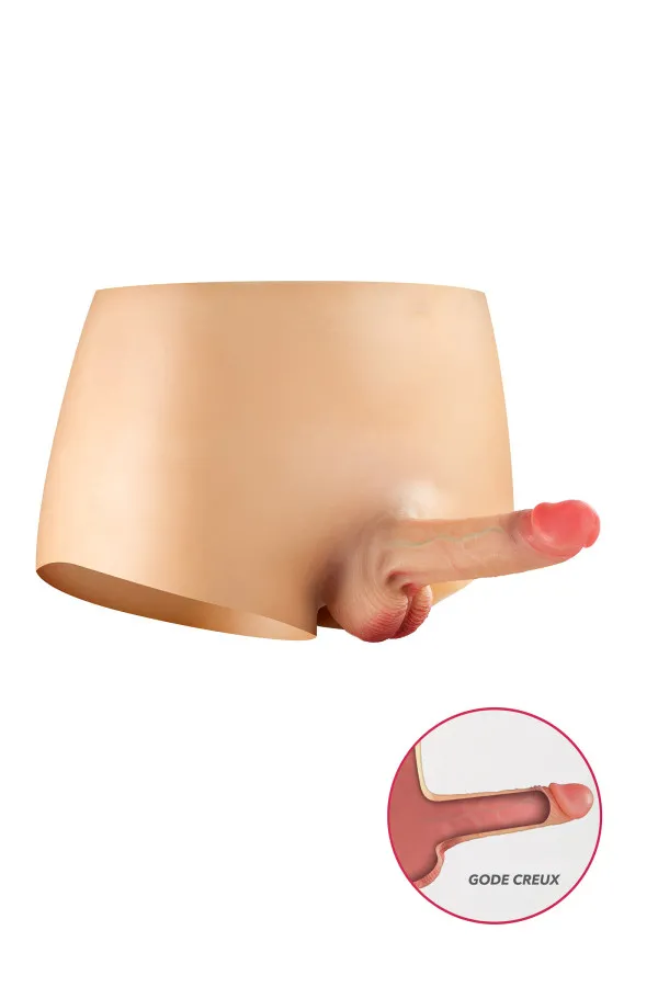 Culotte avec gode réaliste creux S/M de Real Body