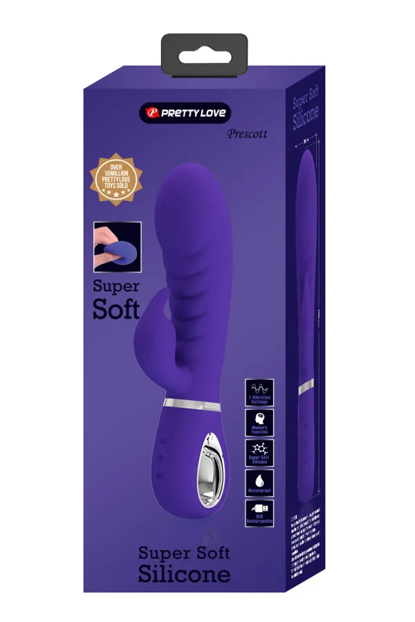 Vibromasseur Rabbit point-G Prescott de Pretty Love - Rouge