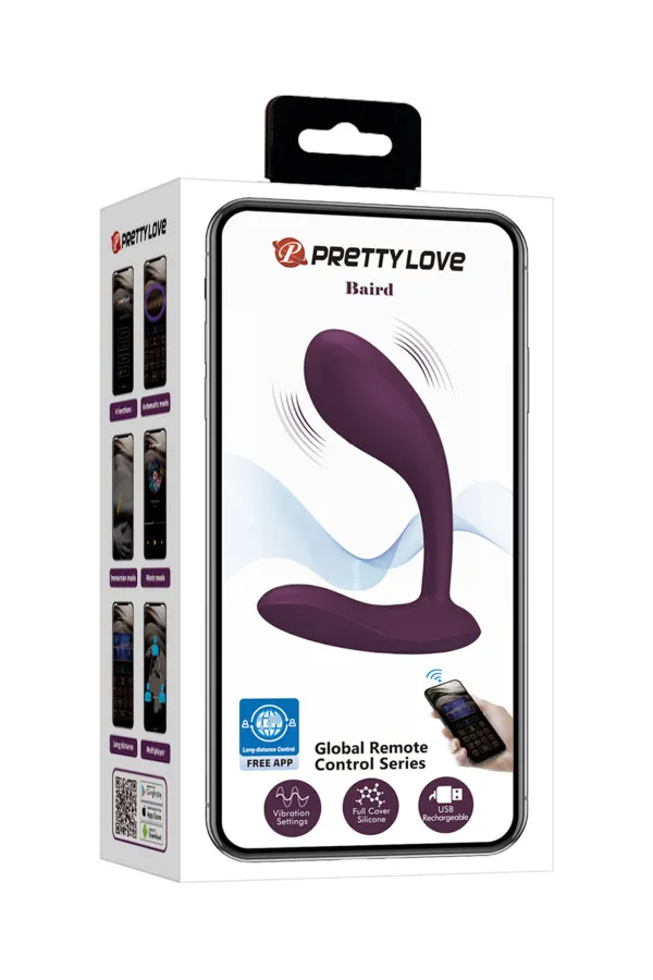 Culotte vibrante Point G Connectée Baird par Pretty Love - Rose