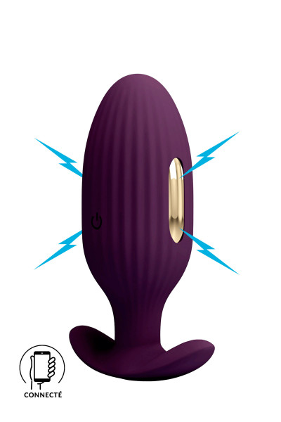 Jefferson, plug anal vibrant connecté à électro-stimulation