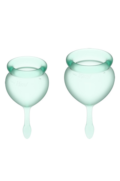 Satisfyer Feel Good, 2 coupes menstruelles vertes claires