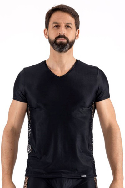 Tee-shirt avec résille brodée sur les côtés 