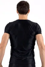 Tee-shirt avec résille brodée sur les côtés 