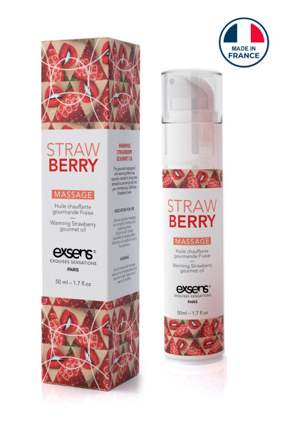 Huile de massage chauffante Excens fraise 50ml