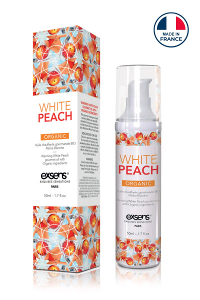 Huile de massage chauffante BIO Exsens pêche blanche 50ml