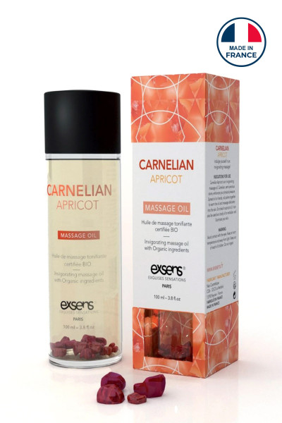 Huile de massage tonifiante BIO Exsens cornaline et abricot 100ml