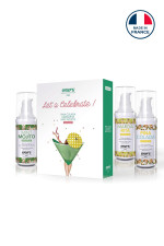 Coffret 3 huiles chauffantes gourmandes Exsens Let's Celebrate