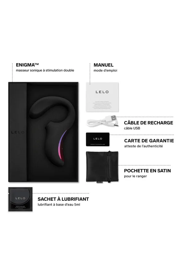 Stimulateur clitoris et point G noir Enigma Lelo pas cher