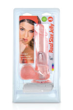Gode réaliste vibrant 21cm en jelly