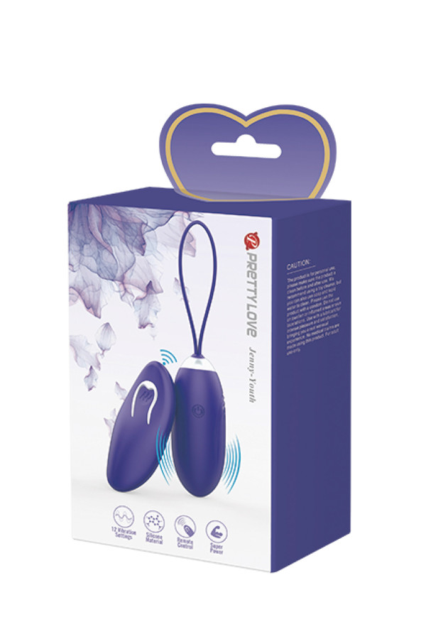 Jenny, œuf vibrant télécommandé avec fortes vibrations