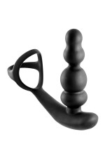 Stimulateur de prostate vibrant avec rotation et double cockring