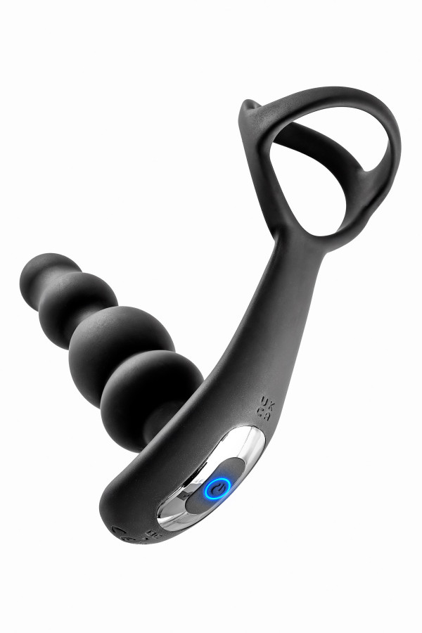 Stimulateur de prostate vibrant avec rotation et double cockring
