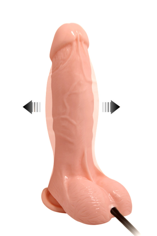 Gode ventouse gonflable avec testicules 20cm