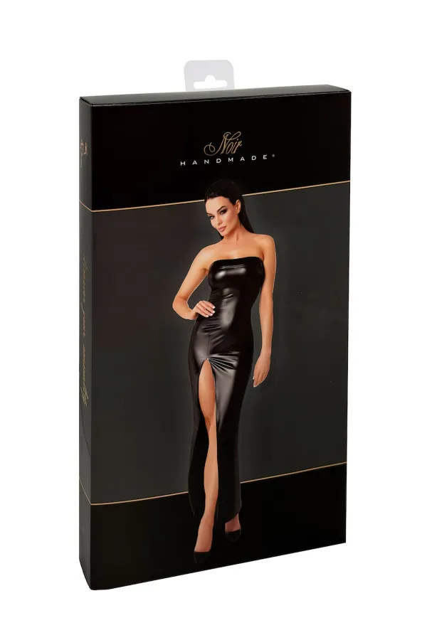 Robe bustier Aphrodisia en wetlook de Noir Handmade