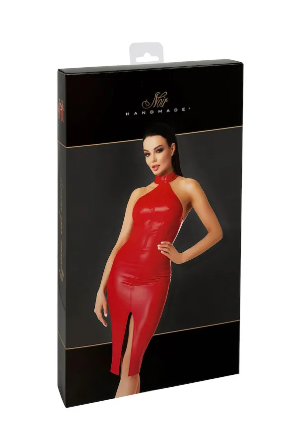 Robe moulante orgia en wetlook de Noir Handmade