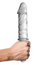 Glossy n°12, dildo en verre avec poignée 27,5cm