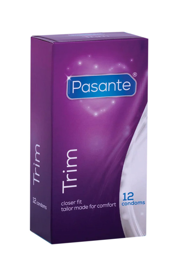 Boîte de 12 préservatifs en latex Trim de la marque Pasante