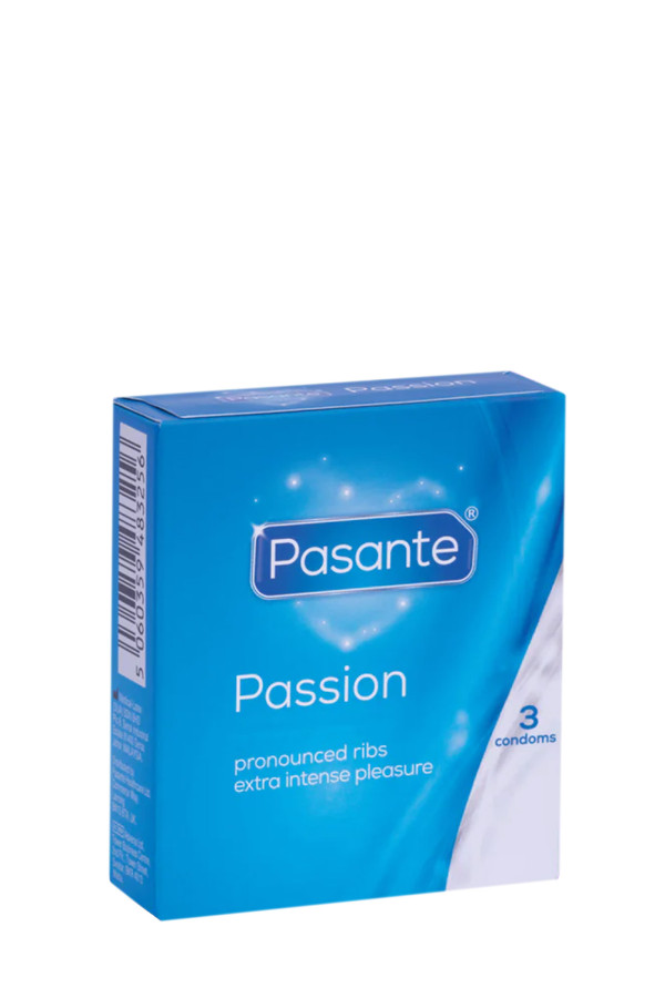 Boîte de 3 préservatifs en latex avec texture de Pasante