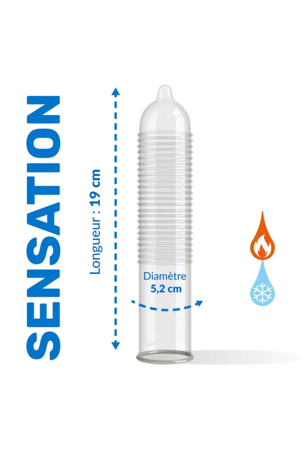 12 préservatifs en latex effet chaud froid "climax" de Pasante