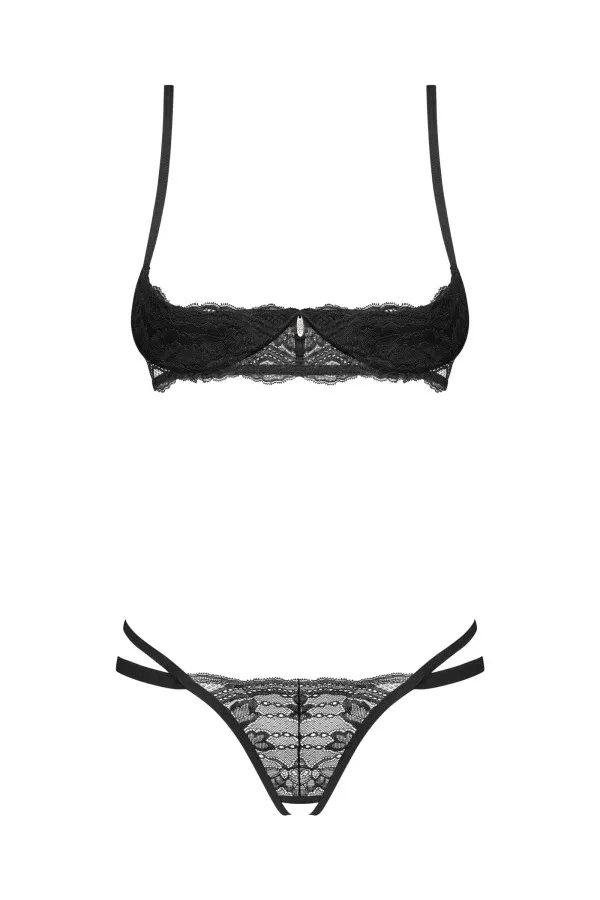 Ensemble soutien gorge ouvert et string Nutris de Obsessive