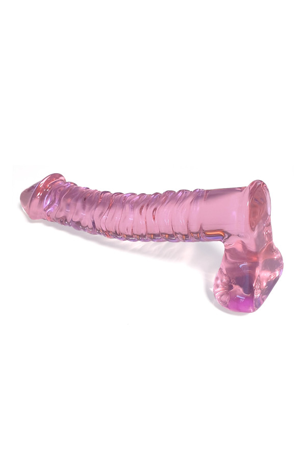 Glossy n°15, dildo pénis réaliste en verre 21,5cm