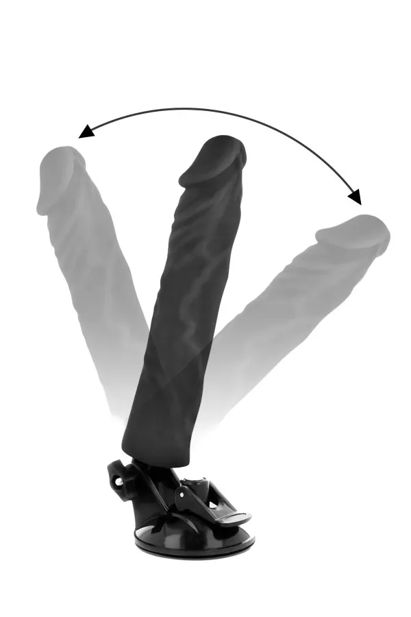 Gode réaliste vibrant avec base ventouse de couleur noir - Basecock