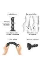 Gode ventouse à billes oscillantes, Strap-On-Me Dildo Geisha Balls