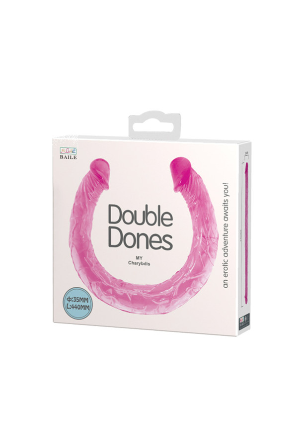 Double dong pénis réaliste en jelly 44,5cm