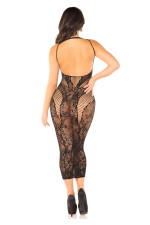 Robe longue en résille et strass