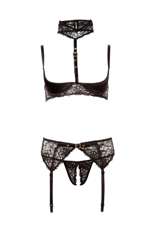Ensemble 3 pièces ouverts en dentelle