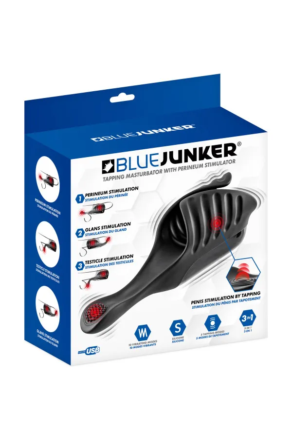Masturbateur à vibrations et tapotement à double utilisation de Blue Junker