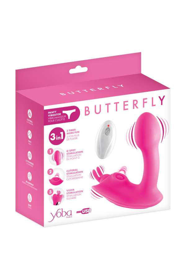 Butterfly, vibromasseur 3-en-1 pour culotte