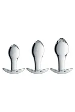 Glossy n°17, set de 3 plugs anal en verre