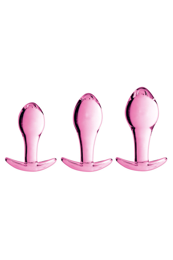 Glossy n°17, set de 3 plugs anal en verre