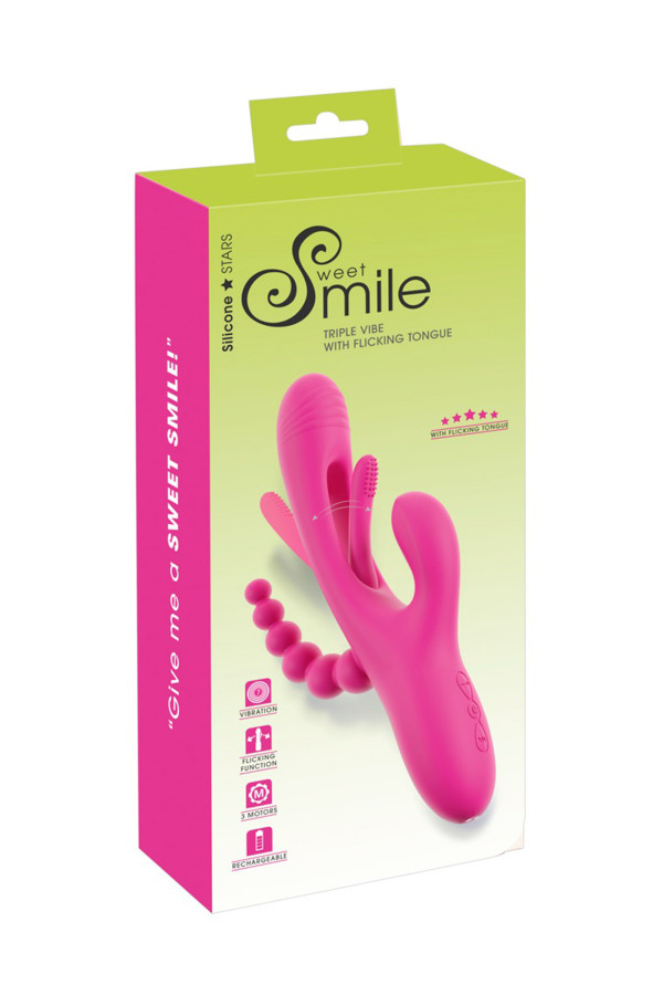 Sweet Smile, vibromasseur 4-en-1 avec langue battante