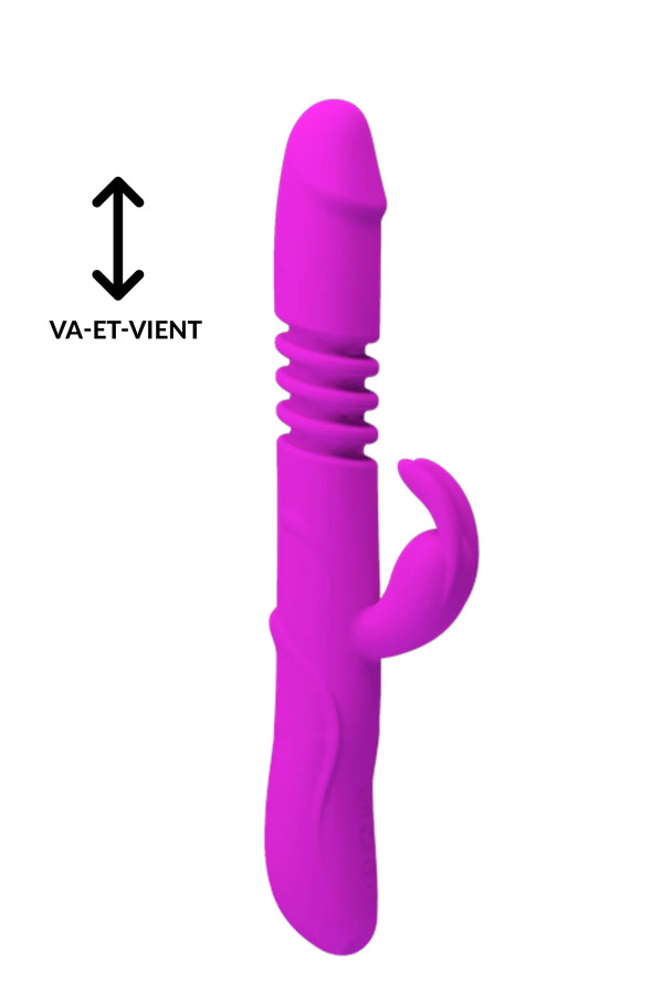 Ward, vibromasseur rabbit va-et-vient avec tête rotative