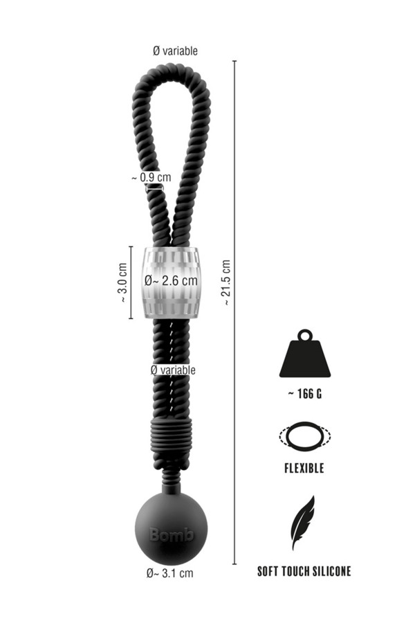Cockring façon corde avec poids