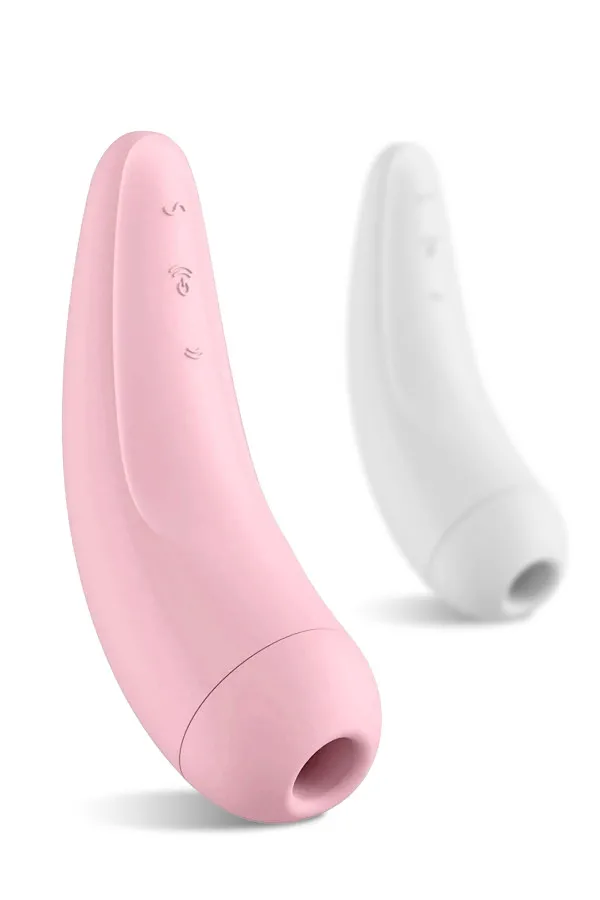 Sextoy connecté :Stimulateur clitoridien blanc Satisfyer Curvy 2+