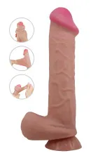 Gode ventouse réaliste à squelette articulé 26cm