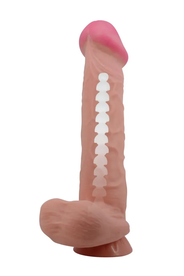 Gode ventouse réaliste à squelette articulé 26cm - Baile