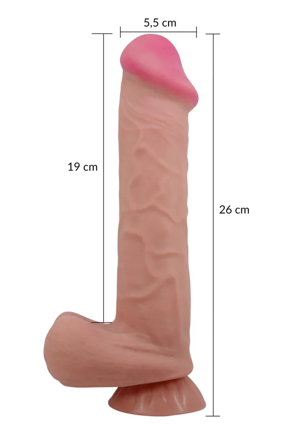 Gode ventouse réaliste à squelette articulé 26cm - Baile