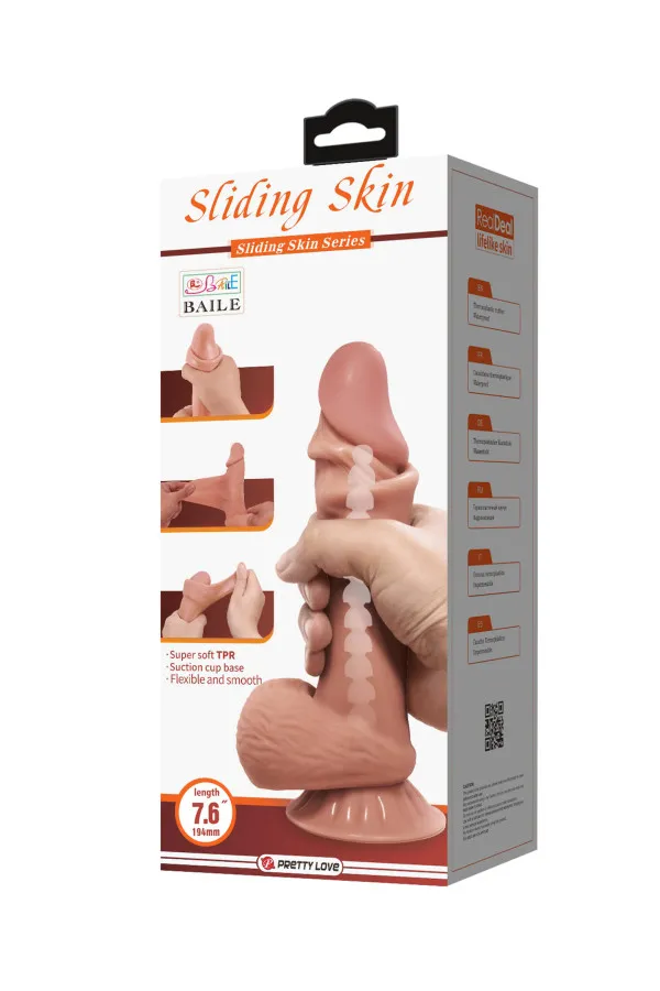 Gode ventouse réaliste à squelette 19,4 cm - Baile