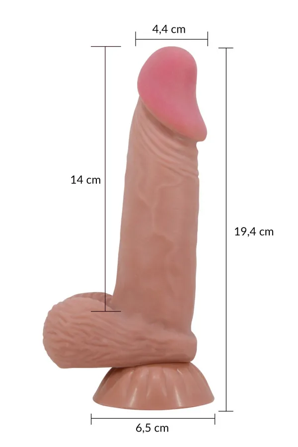 Gode ventouse réaliste à squelette 19,4 cm - Baile