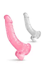 Gode ventouse réaliste et de forme courbe en jelly 22cm