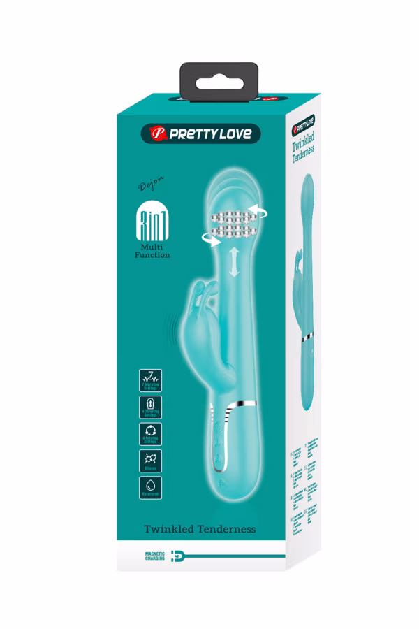 Vibromasseur Rabbit 4-en-1 avec va-et-vient Dejon de Pretty Love